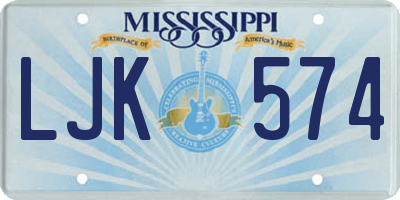 MS license plate LJK574