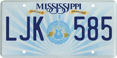 MS license plate LJK585