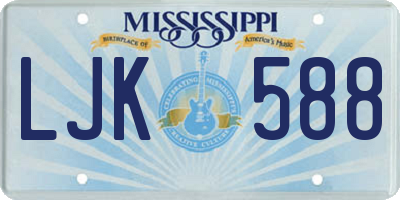 MS license plate LJK588