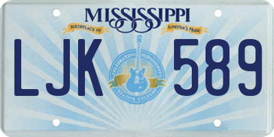 MS license plate LJK589