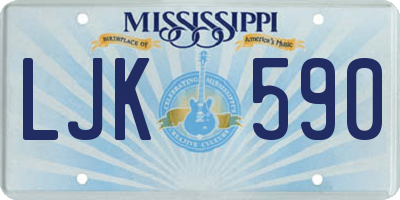 MS license plate LJK590