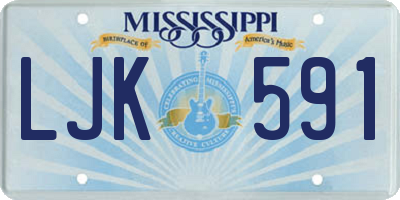 MS license plate LJK591