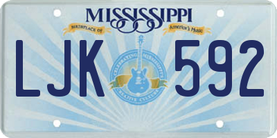 MS license plate LJK592