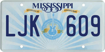 MS license plate LJK609