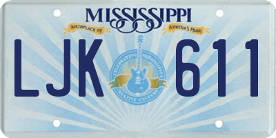 MS license plate LJK611