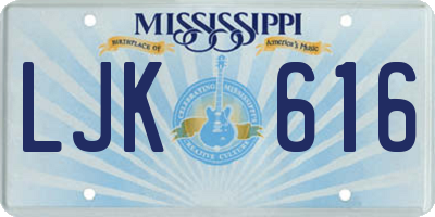 MS license plate LJK616