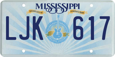 MS license plate LJK617