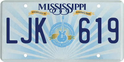 MS license plate LJK619