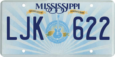 MS license plate LJK622