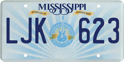 MS license plate LJK623