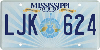 MS license plate LJK624