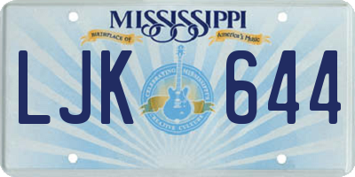 MS license plate LJK644
