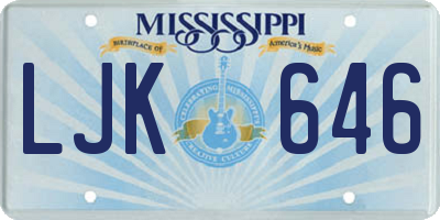 MS license plate LJK646