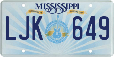 MS license plate LJK649