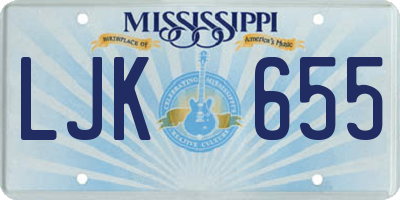 MS license plate LJK655