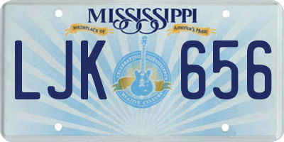 MS license plate LJK656