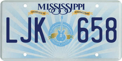 MS license plate LJK658