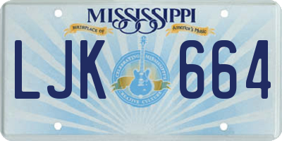 MS license plate LJK664
