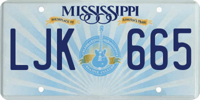 MS license plate LJK665