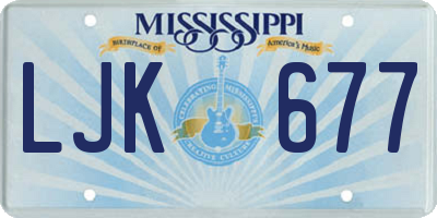 MS license plate LJK677