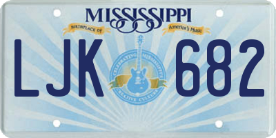 MS license plate LJK682