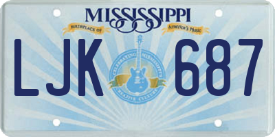 MS license plate LJK687