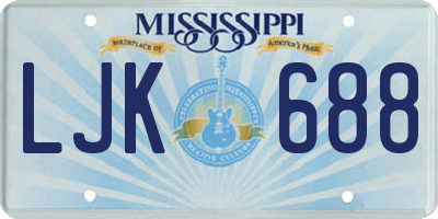 MS license plate LJK688