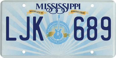 MS license plate LJK689