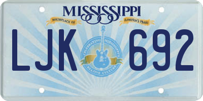MS license plate LJK692