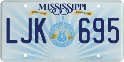 MS license plate LJK695