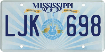 MS license plate LJK698