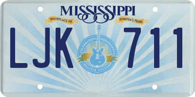 MS license plate LJK711