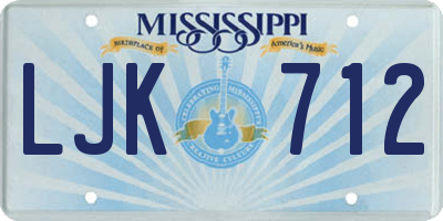 MS license plate LJK712