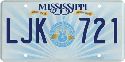 MS license plate LJK721