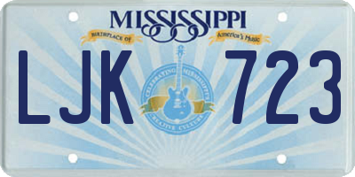 MS license plate LJK723