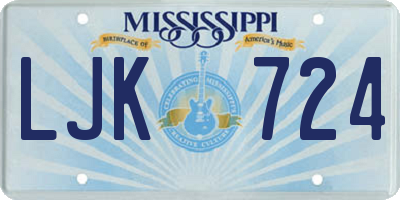MS license plate LJK724
