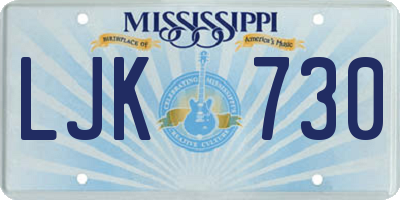 MS license plate LJK730