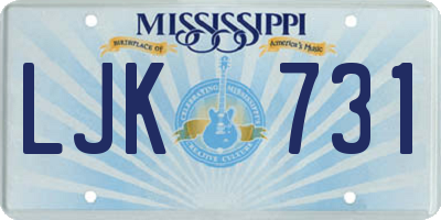 MS license plate LJK731