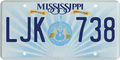 MS license plate LJK738