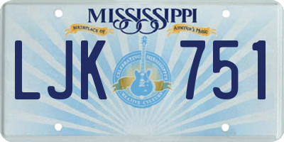 MS license plate LJK751