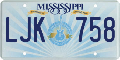 MS license plate LJK758