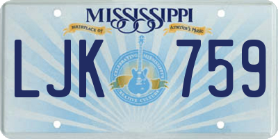 MS license plate LJK759