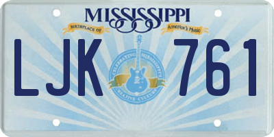 MS license plate LJK761