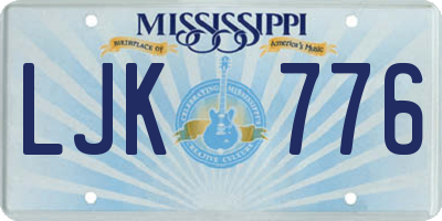 MS license plate LJK776