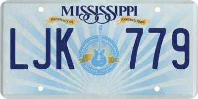 MS license plate LJK779