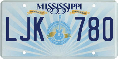 MS license plate LJK780