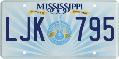 MS license plate LJK795