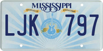 MS license plate LJK797