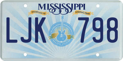 MS license plate LJK798