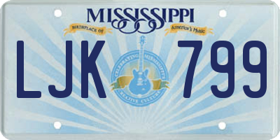 MS license plate LJK799
